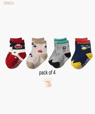SNEH Baby Boys Printed Ankle Length(Pack of 4)