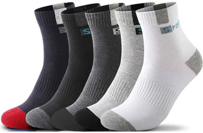RECKZOZ Men Solid Ankle Length(Pack of 5)