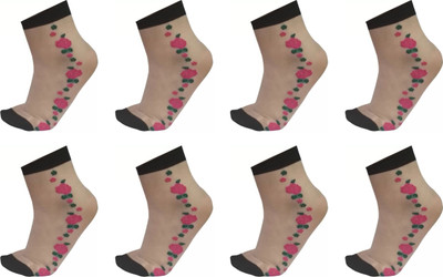 Buyra Women Self Design Ankle Length(Pack of 8)