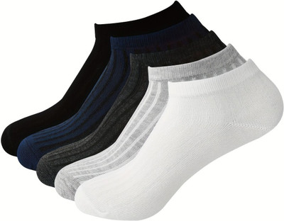 FABLOID Men & Women Solid, Striped Ankle Length(Pack of 5)