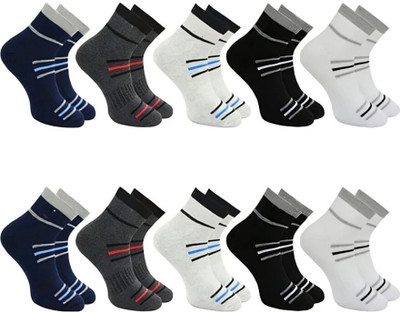 Bahuzo Men & Women Striped Ankle Length, Low Cut