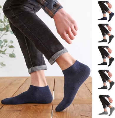 Fighter Men Solid Ankle Length(Pack of 5)