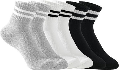 Diversa Unisex Striped Ankle Length(Pack of 3)