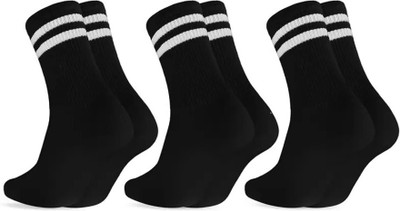 NanoX Men Striped, Self Design Mid-Calf/Crew(Pack of 3)