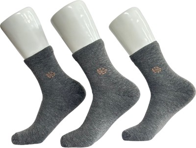 Royal Mart Cotton Socks for Daily and Office Wear, Running, Gym (Reduces Sweat & Odour) Men & Women Solid Ankle Length(Pack of 3)