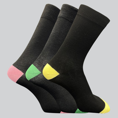 TRAZO Men Self Design Mid-Calf/Crew(Pack of 3)