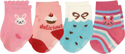 Cuteably Baby Girls Embriodered Ankle Length(Pack of 4)