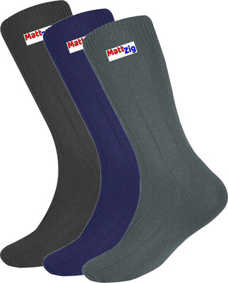 MATTZIG Men Self Design Mid-Calf/Crew(Pack of 3)