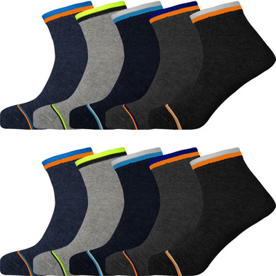 Lux Nitro Men Self Design Ankle Length(Pack of 10)