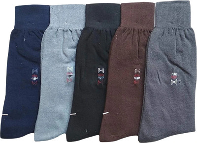 VAPINDIA Men Solid Mid-Calf/Crew(Pack of 5)