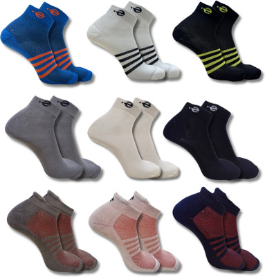 ecosync Unisex Solid Ankle Length(Pack of 9)