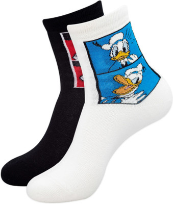 SOCKSXPRESS Disney Mickey & Friends Women Self Design Ankle Length(Pack of 2)