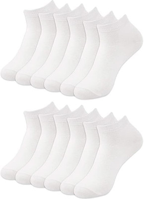 ANKIT TRADERS Boys & Girls Solid Ankle Length(Pack of 12)