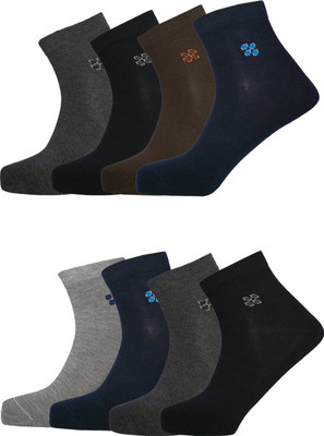Lux Nitro Men Solid Ankle Length(Pack of 8)