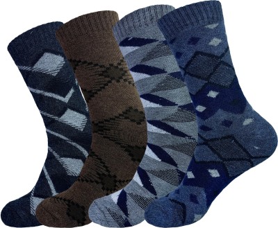 starvis Men Printed, Solid, Woven, Embriodered, Checkered, Color Block Mid-Calf/Crew(Pack of 4)