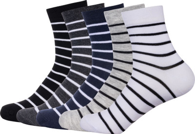 ZIBELL Men & Women Striped Ankle Length(Pack of 5)