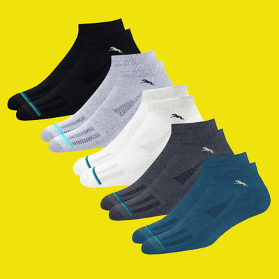 WINGETSOCKS Unisex Solid, Self Design Ankle Length(Pack of 5)