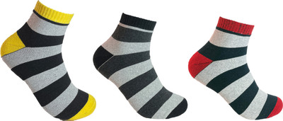 AMBOJINI Unisex Solid Ankle Length(Pack of 3)