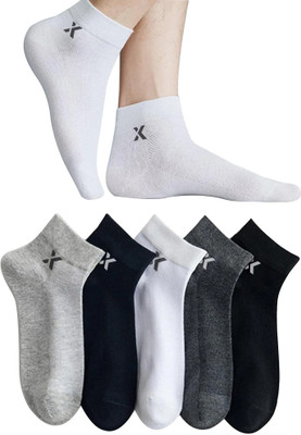 RECKZOZ Men Solid Ankle Length(Pack of 5)