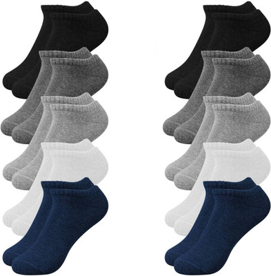 MERCEHIVE Men & Women Solid Ankle Length, Peds/Footie/No-Show(Pack of 10)
