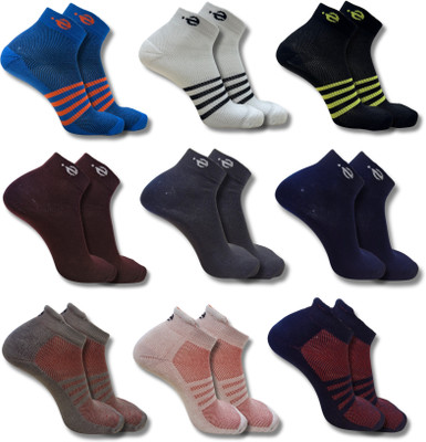 ecosync Unisex Solid Ankle Length(Pack of 9)