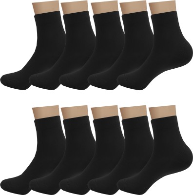 INFISPACE Men & Women Solid, Self Design Mid-Calf/Crew(Pack of 10)