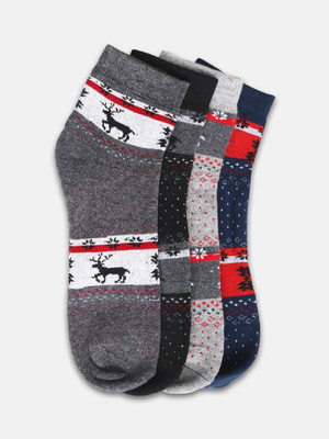 Kolor Fusion Men Animal Print Mid-Calf/Crew(Pack of 4)