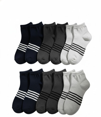 NIFTER Men & Women Striped Ankle Length(Pack of 6)