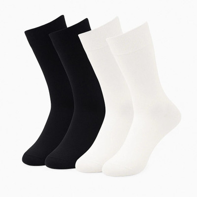 TRENDBHARAT Men Solid Mid-Calf/Crew(Pack of 4)