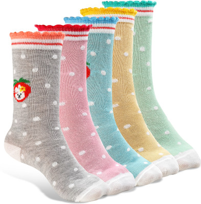 Texlon Girls Printed Calf Length(Pack of 5)