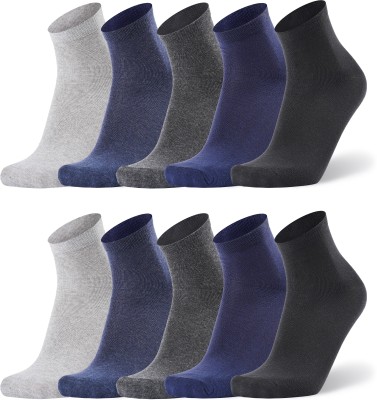 ANCHOR Plain Casual/Office Cotton Short Socks For Men Solid Ankle Length(Pack of 10)