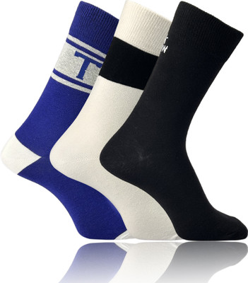 TRAZO Men Woven Mid-Calf/Crew(Pack of 3)