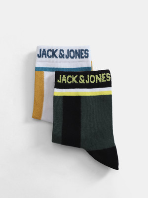 JACK & JONES Men Striped Calf Length(Pack of 2)