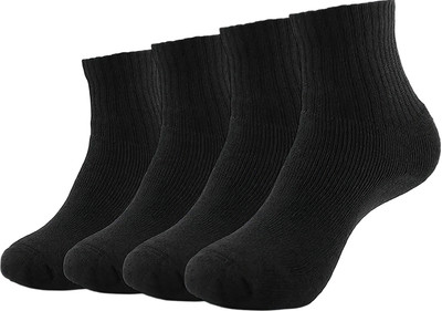 XOALT Unisex Solid Mid-Calf/Crew(Pack of 4)