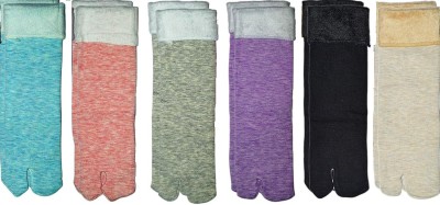 WKLOUYHE Men & Women Woven, Solid, Self Design Ankle Length(Pack of 6)