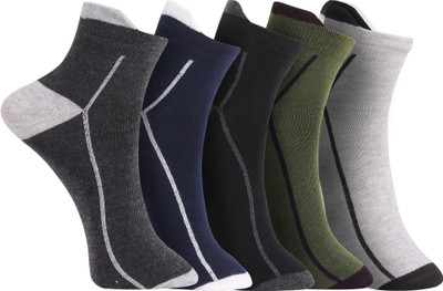 EXCELLION Men & Women Solid Ankle Length(Pack of 5)