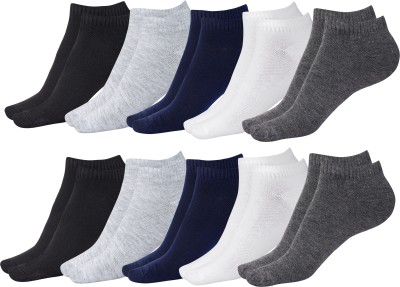 Oxiant Men Solid Ankle Length(Pack of 10)