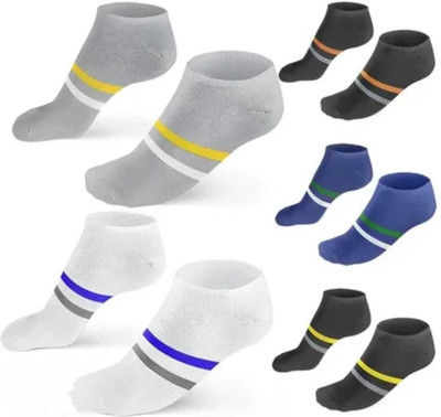 REXOPLUS Men & Women Striped Ankle Length(Pack of 5)