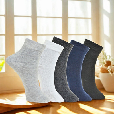 MJE Men Solid Ankle Length(Pack of 5)