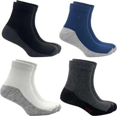 RANDRA Men & Women Solid Ankle Length(Pack of 4)