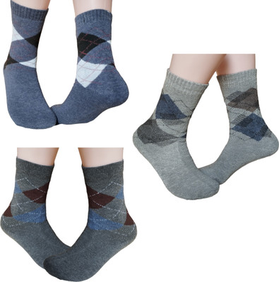 Pollo Loco Men & Women Checkered Mid-Calf/Crew(Pack of 3)