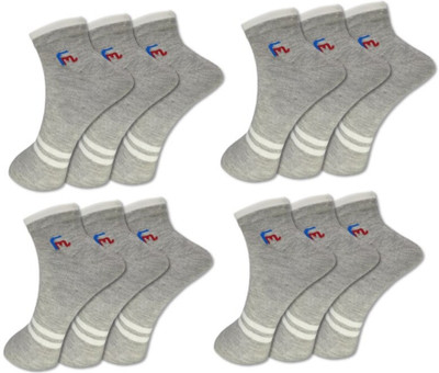 FeetMotion Men Self Design Ankle Length(Pack of 12)