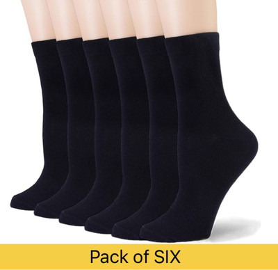Zesox Unisex Solid Mid-Calf/Crew(Pack of 6)