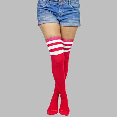 Neska Moda Women Striped Over the Knee, Thigh, Knee High