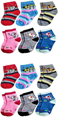 MAKHKHA Boys & Girls Self Design Ankle Length(Pack of 12)
