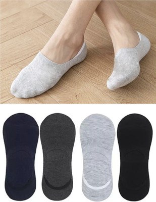 Buyra Men & Women Self Design Low Cut, Peds/Footie/No-Show(Pack of 4)