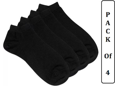 FATON Men Woven, Solid Ankle Length(Pack of 4)