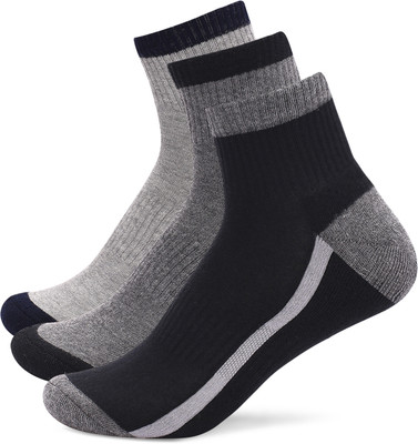 SOCKSXPRESS Full Cushioned Men Solid Ankle Length(Pack of 3)