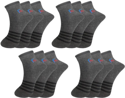 FeetMotion Men Self Design Ankle Length(Pack of 12)