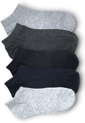 Piea Unisex Solid Ankle Length(Pack of 5)